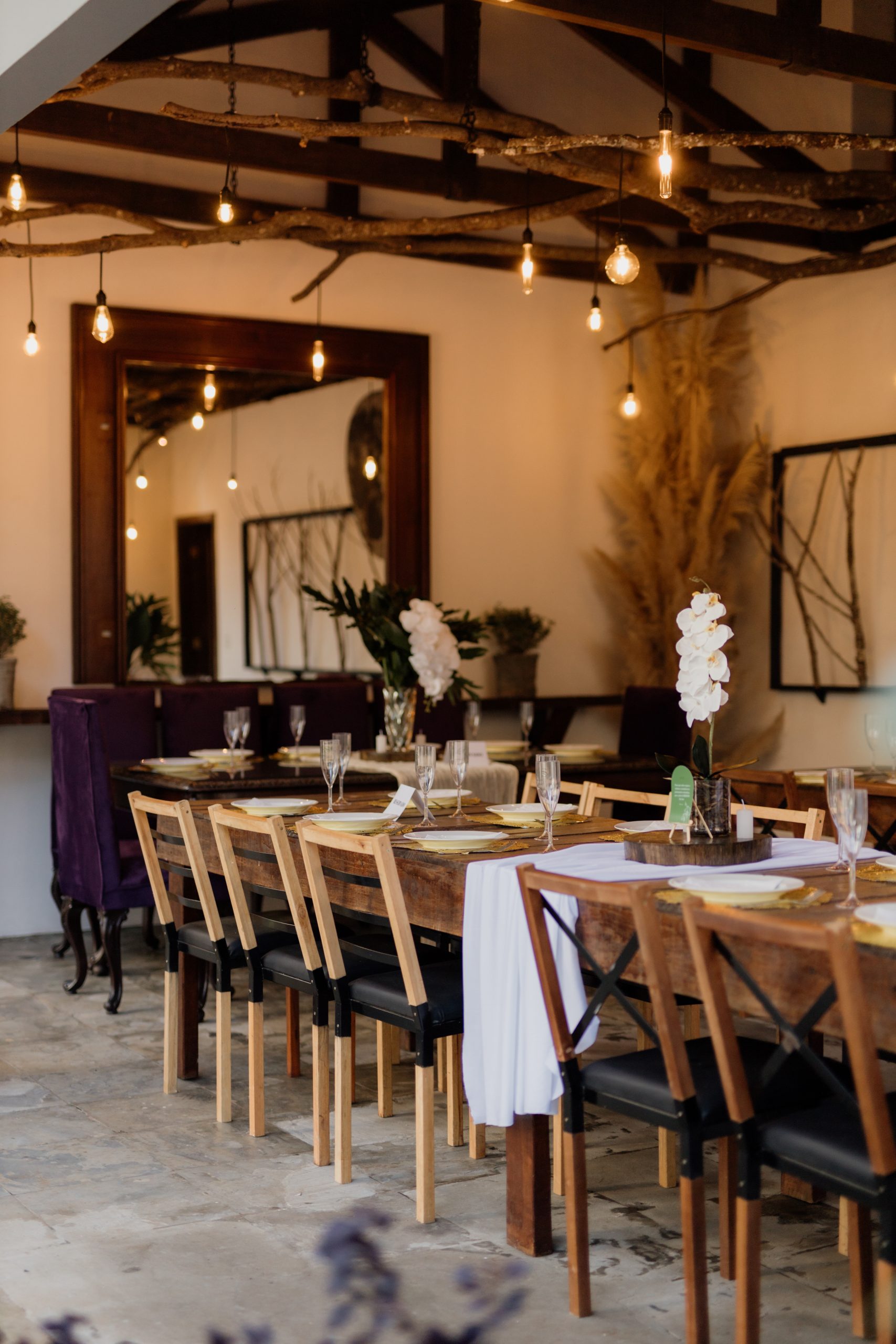 Ambiente da Villa Geyer preparado para receber eventos